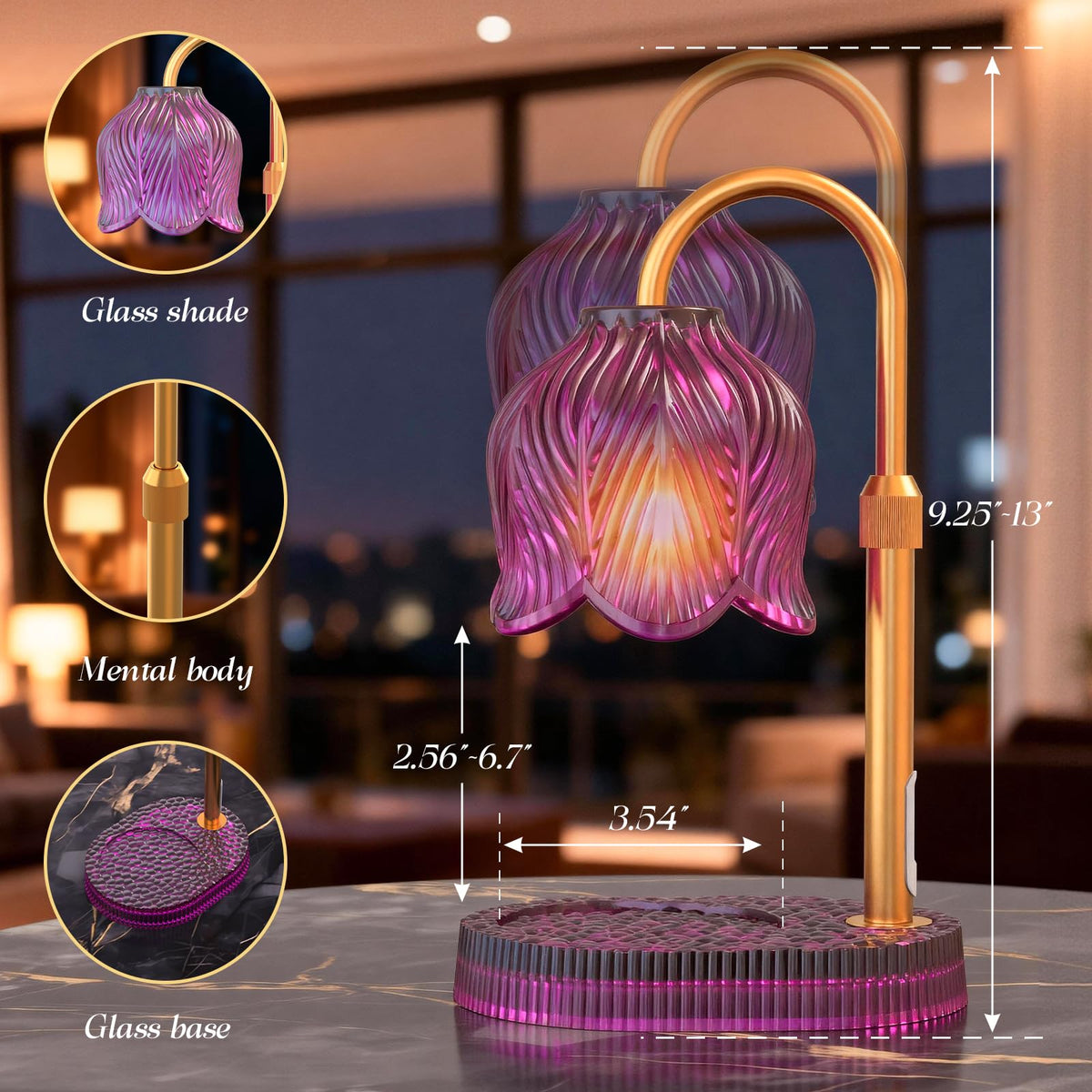 Flower Candle Warmer Lamp with Timer E137