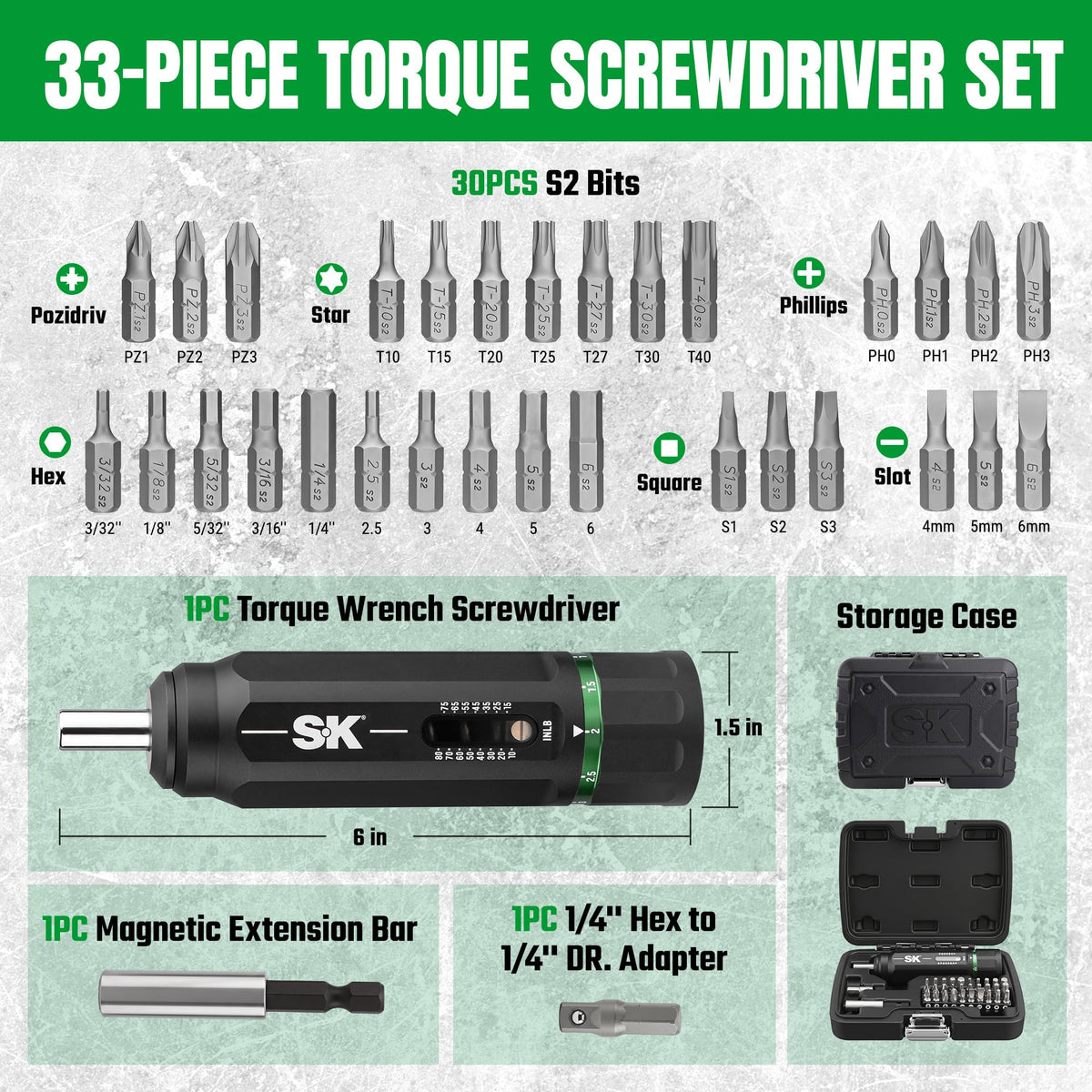 33-Piece Torque Screwdriver Set Q919676