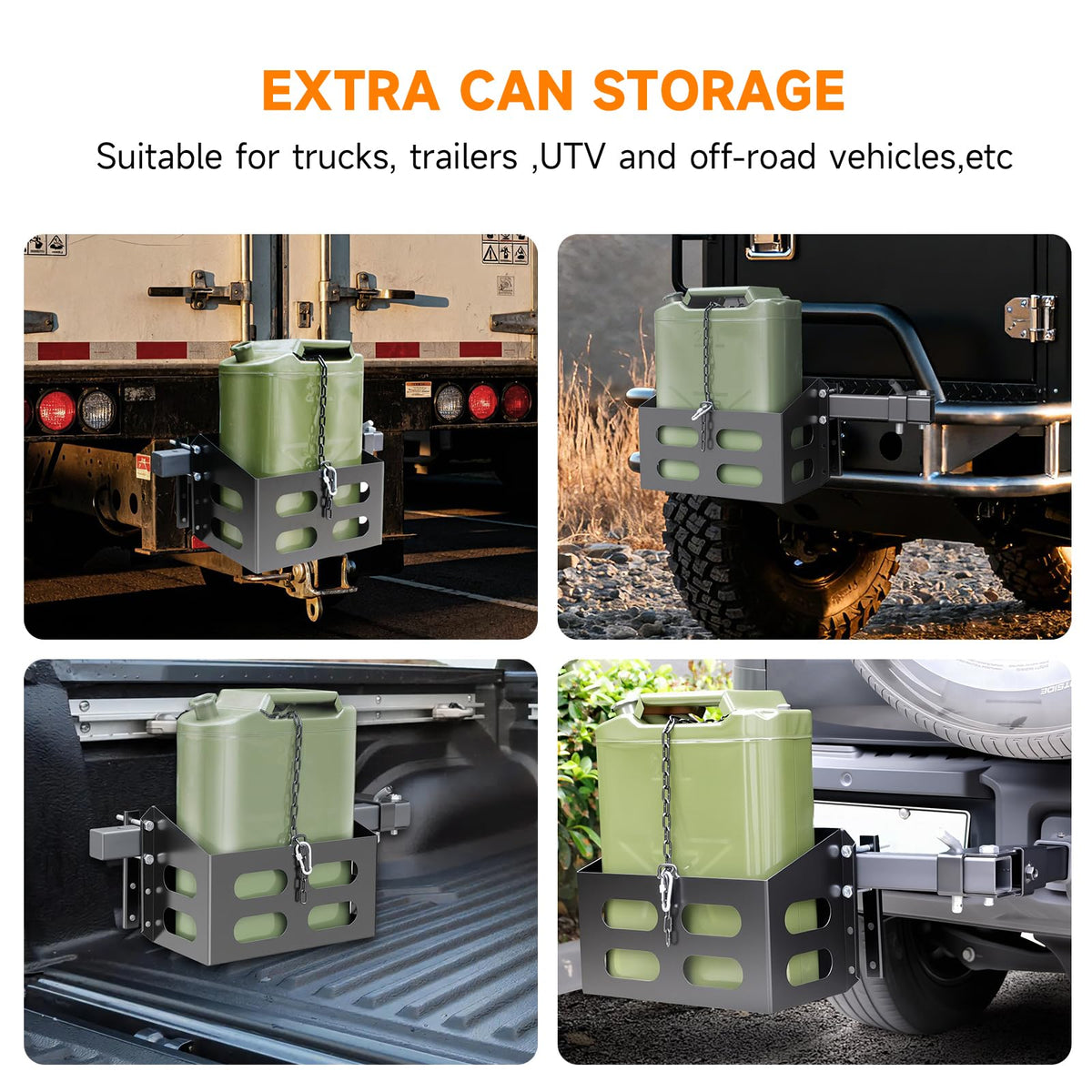 Lockable Metal Steel Gas Cans Holder Rack 5 Gallon U491300