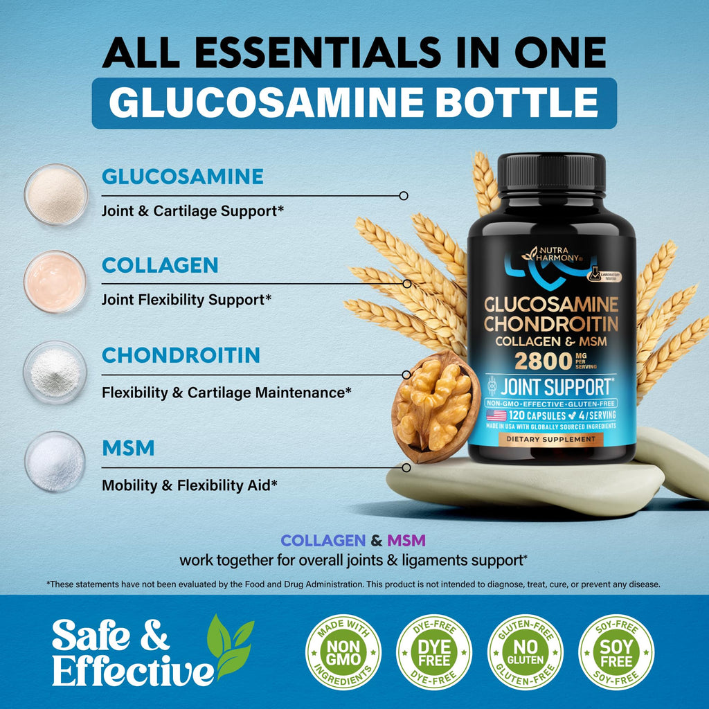 Glucosamine Chondroitin MSM Collagen 2800 mg 120 Caps W61705