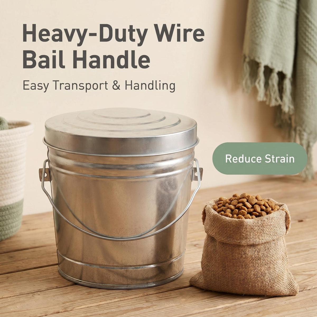 6 Gallon Galvanized Steel Storage Can with Locking Lid Y276278