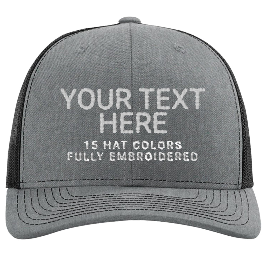 Custom Embroidered Adjustable Snapback Trucker Cap Black J437