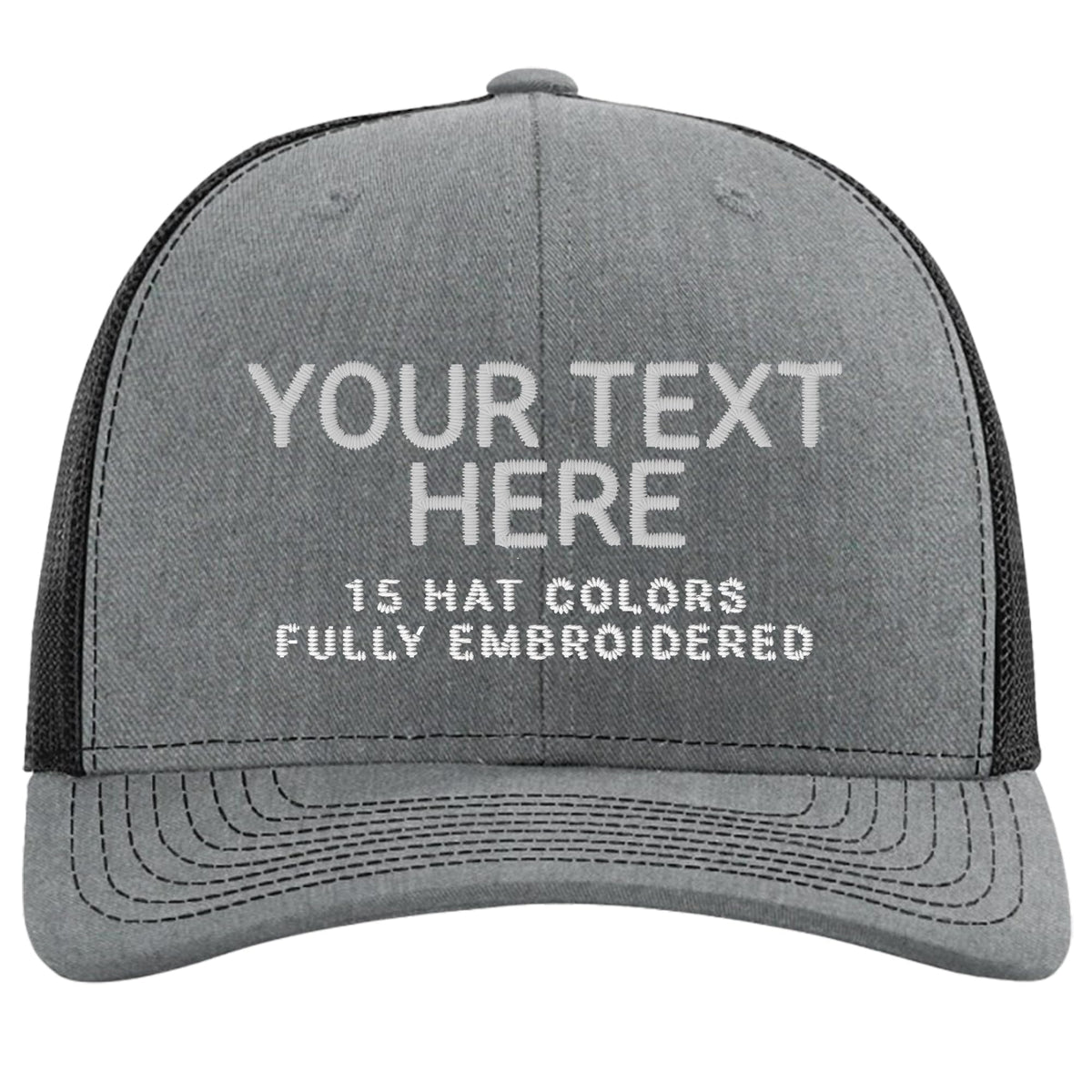 Custom Embroidered Adjustable Snapback Trucker Cap Black J437