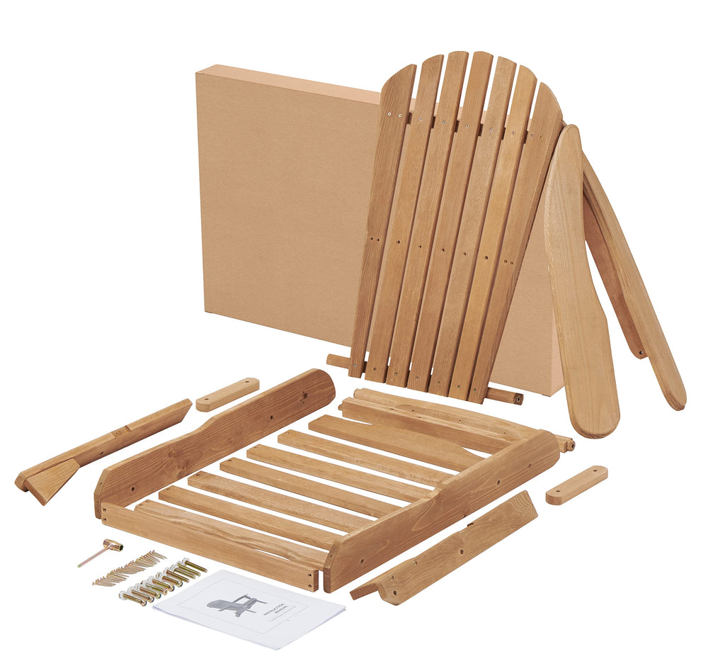 Folding Adirondack Chair Set of 2 Cedar Wood D9611
