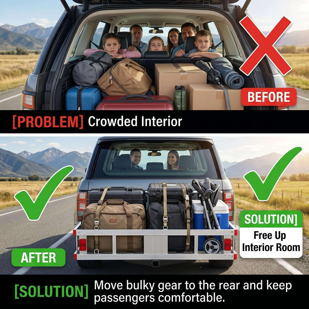 Aluminum Hitch Cargo Carrier with 27.5 in Folding Ramp S37058
