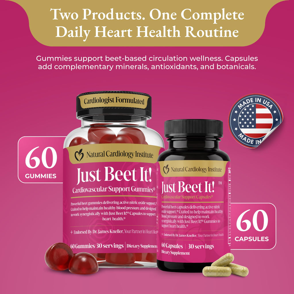 Beet Gummies & Heart Health Capsules Bundle, 60 Count Each V74041