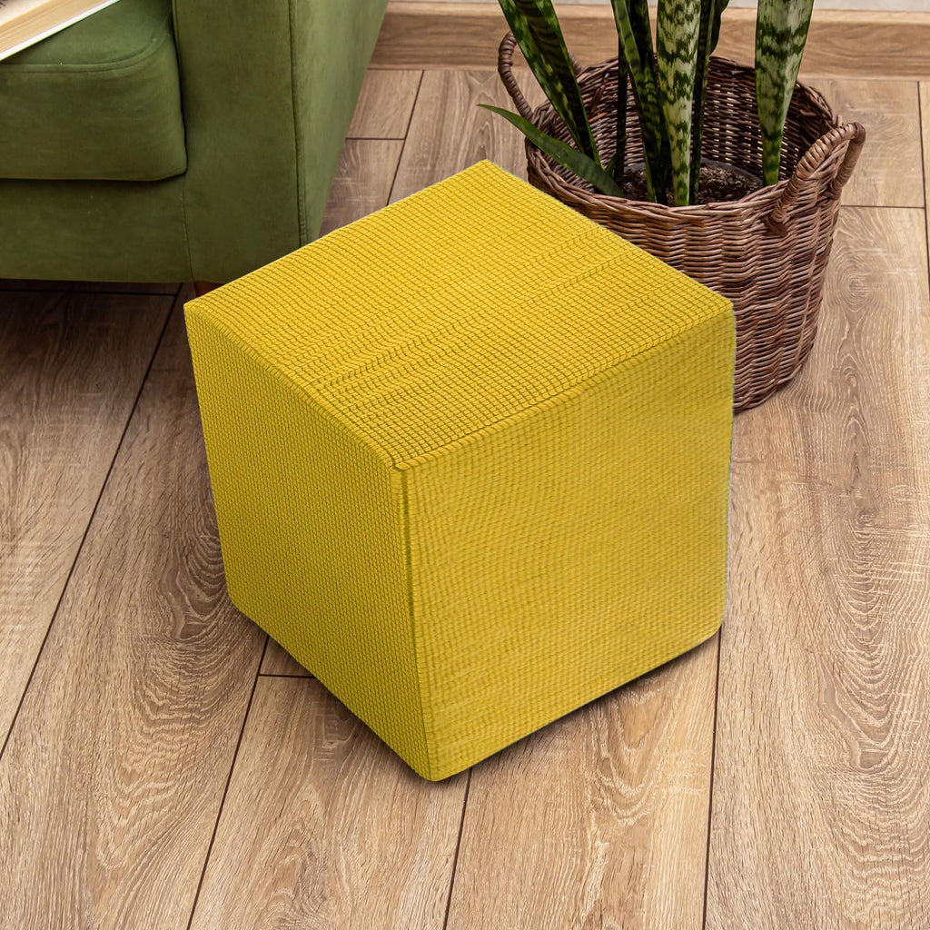 Teal Stretch Polyester Ottoman Cover F34811