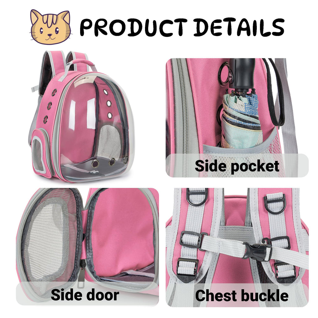 Cat Backpack Carrier Bubble Carrying Bag Pink M9430