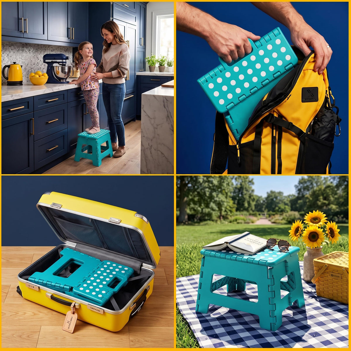 9 Inch Anti-Slip Folding Step Stool J77469