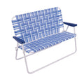 Blue/White Double-Wide Folding Web Lawn Chair B66302