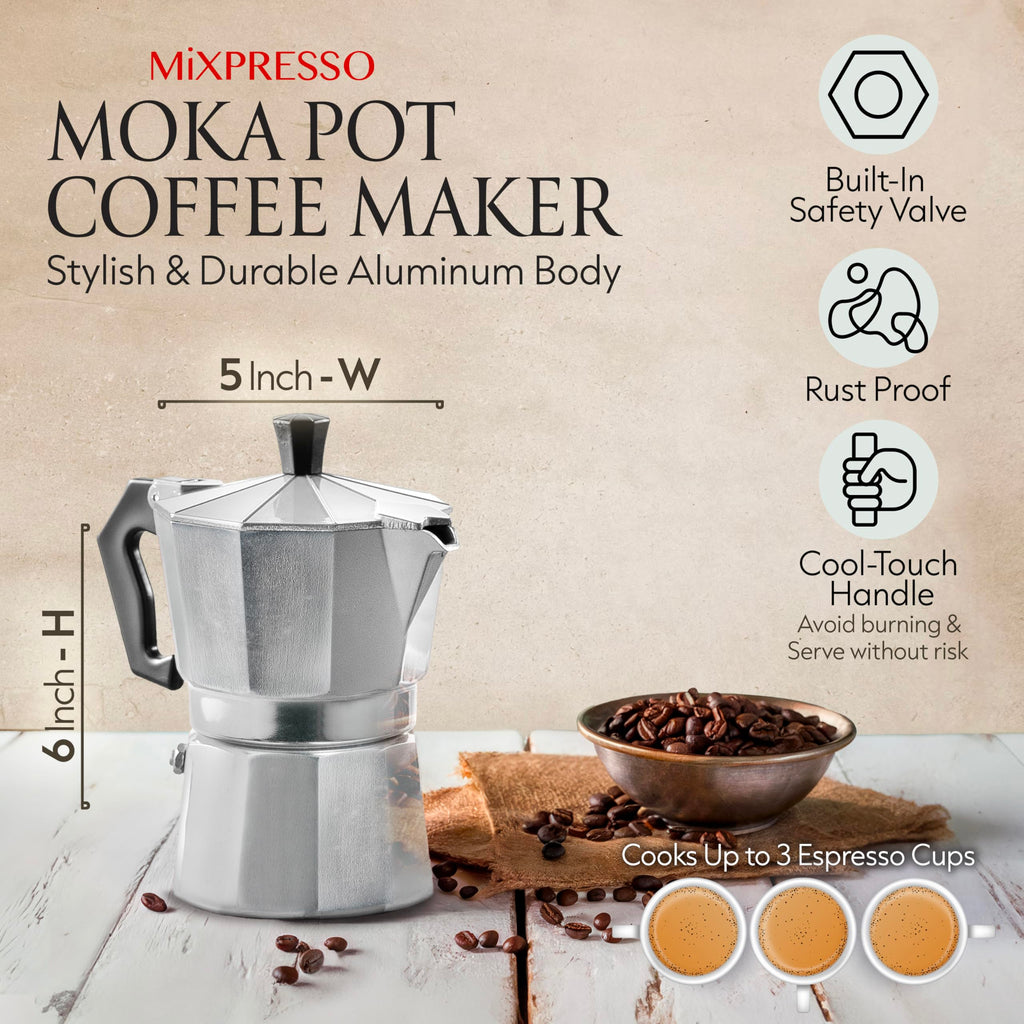 3 Cup Moka Pot Stovetop Espresso Maker R17245